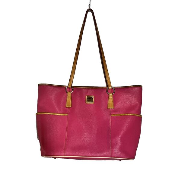 Dooney & Bourke Helena Shopper Shoulder Tote Bag Pink Pebbled Coated Leather - Picture 2 of 16